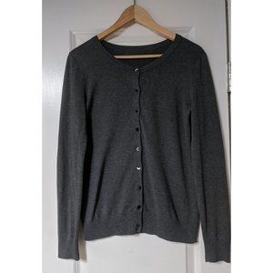 Gray Crew neck Cardigan